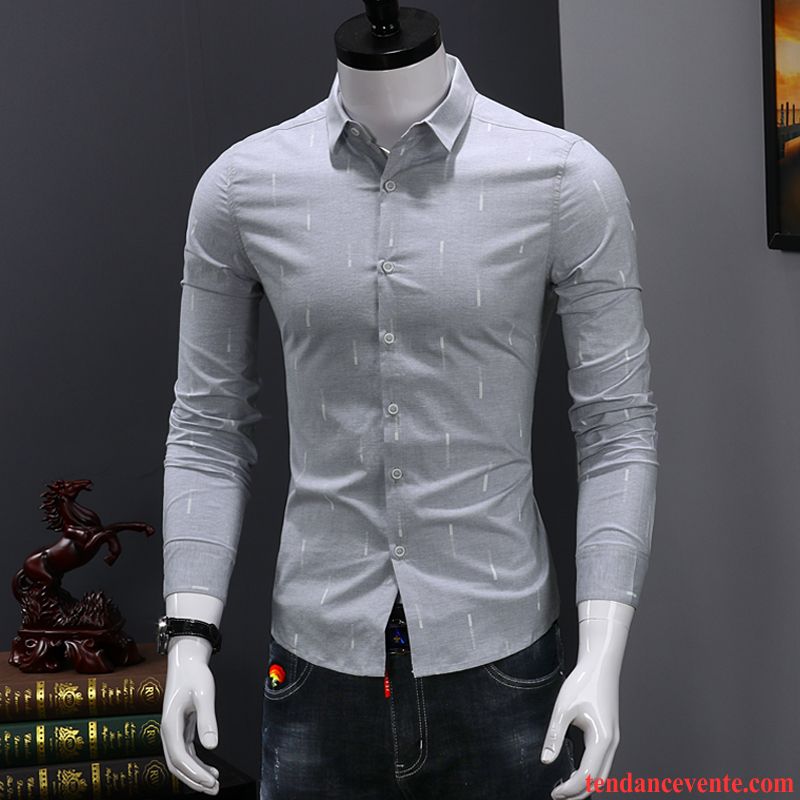 Chemise En Jean Noir Tendance Carreaux Chemise Longues Homme Blanc Décontractée Vert Beau Slim Jeunesse L'automne Chocolat