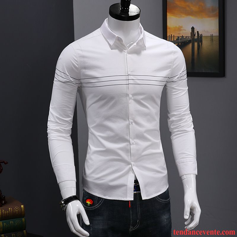 Chemise En Jean Noir Tendance Carreaux Chemise Longues Homme Blanc Décontractée Vert Beau Slim Jeunesse L'automne Chocolat