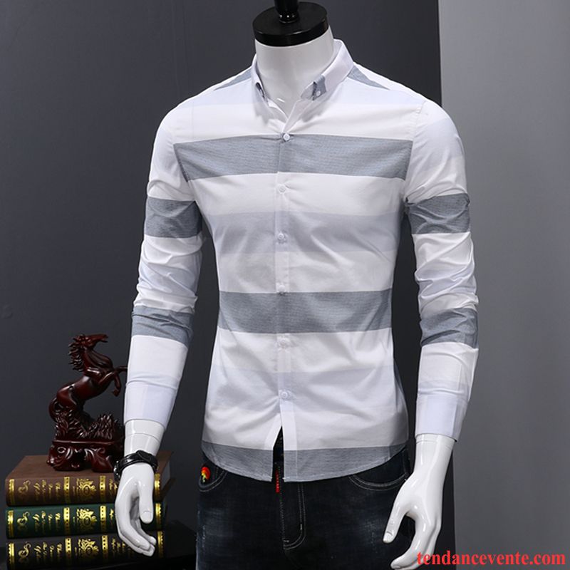 Chemise En Jean Noir Tendance Carreaux Chemise Longues Homme Blanc Décontractée Vert Beau Slim Jeunesse L'automne Chocolat