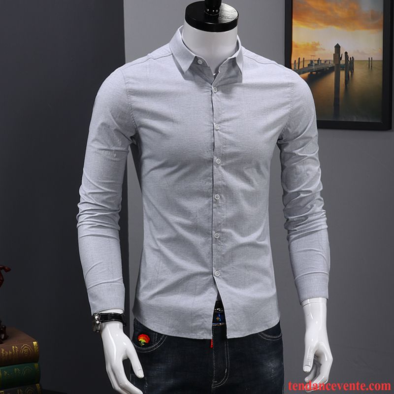 Chemise En Jean Noir Tendance Carreaux Chemise Longues Homme Blanc Décontractée Vert Beau Slim Jeunesse L'automne Chocolat