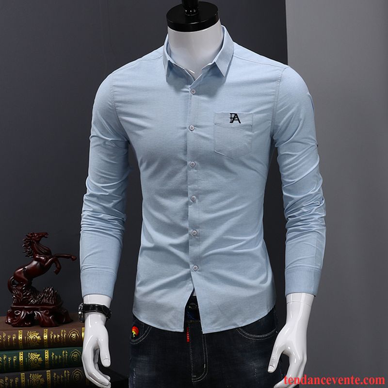 Chemise En Jean Noir Tendance Carreaux Chemise Longues Homme Blanc Décontractée Vert Beau Slim Jeunesse L'automne Chocolat