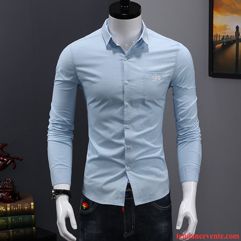 Chemise En Jean Noir Tendance Carreaux Chemise Longues Homme Blanc Décontractée Vert Beau Slim Jeunesse L'automne Chocolat