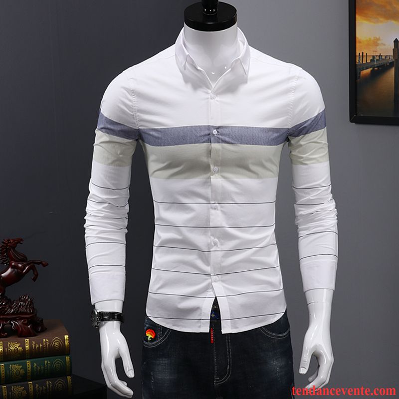 Chemise En Jean Noir Tendance Carreaux Chemise Longues Homme Blanc Décontractée Vert Beau Slim Jeunesse L'automne Chocolat