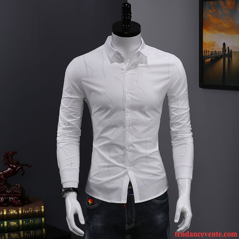 Chemise En Jean Noir Tendance Carreaux Chemise Longues Homme Blanc Décontractée Vert Beau Slim Jeunesse L'automne Chocolat