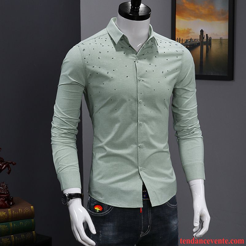 Chemise En Jean Noir Tendance Carreaux Chemise Longues Homme Blanc Décontractée Vert Beau Slim Jeunesse L'automne Chocolat