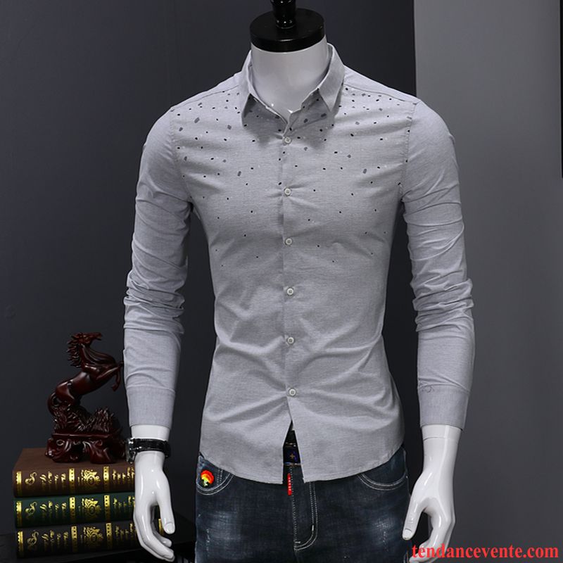 Chemise En Jean Noir Tendance Carreaux Chemise Longues Homme Blanc Décontractée Vert Beau Slim Jeunesse L'automne Chocolat