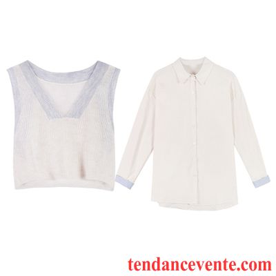 Chemisiers Femme Désign En Maille Une Veste Deux-pièces Printemps Chemise Rose