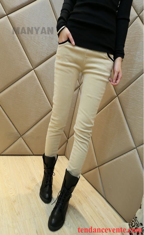 Combinaison Pantalon Large Femme Tendance Plus De Velours Maigre L'automne Femme Hiver Outwear Leggings Dessous Lavande