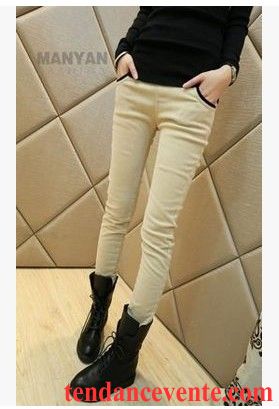 Combinaison Pantalon Large Femme Tendance Plus De Velours Maigre L'automne Femme Hiver Outwear Leggings Dessous Lavande