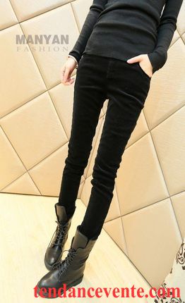 Combinaison Pantalon Large Femme Tendance Plus De Velours Maigre L'automne Femme Hiver Outwear Leggings Dessous Lavande