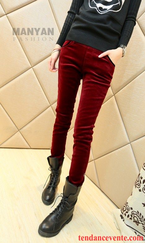 Combinaison Pantalon Large Femme Tendance Plus De Velours Maigre L'automne Femme Hiver Outwear Leggings Dessous Lavande