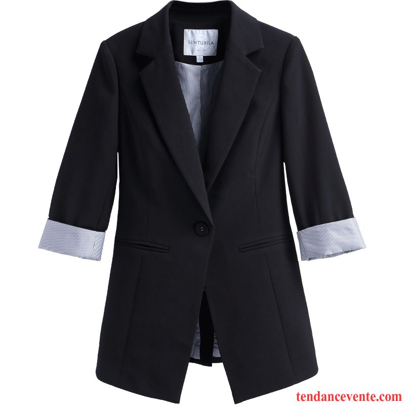 Costumes Blazer Femme Court Hiver Slim L'automne Noir