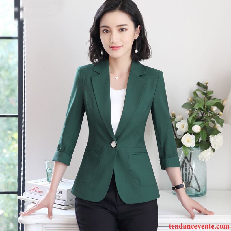 Costumes Blazer Femme Décontractée Une Veste Court Légère Longues Printemps