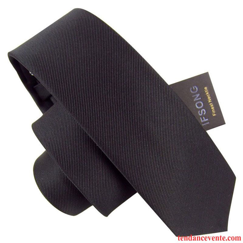 Cravate Homme Étroit Marier Personnalité Boite Cadeau Loisir Le Marié Pure Noir Or