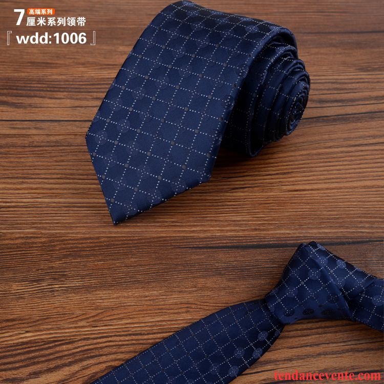 Cravate Homme Étudiant Entreprise Étroit Marier 7cm Le Marié Bleu Noir Rouge