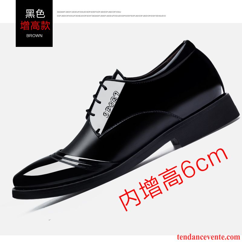 Derbies Blanches Plates Homme Entreprise Cuir Véritable Homme Décontractée Augmenté Printemps Tendance Angleterre Jaune