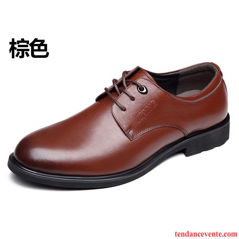 Derbies Blanches Plates Homme Entreprise Cuir Véritable Homme Décontractée Augmenté Printemps Tendance Angleterre Jaune