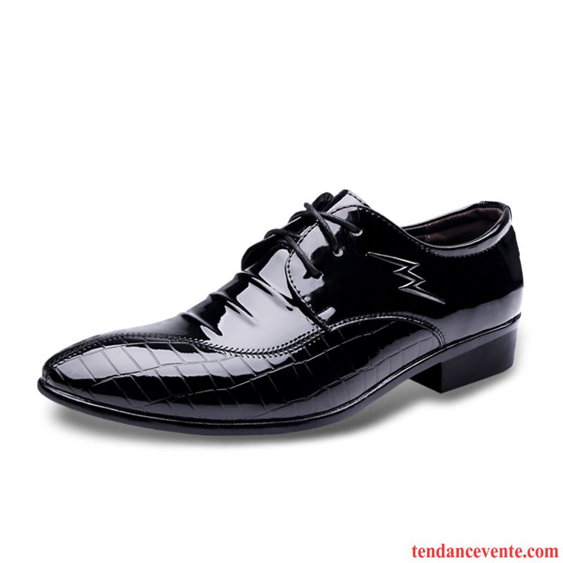 Derbies Cavalières Homme Cuir Mariée Angleterre Jeunesse L'automne Hiver Décontractée Mode Pointe Pointue Homme Tendance