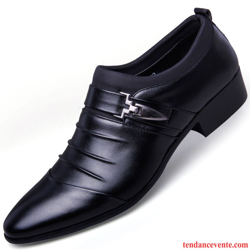 Derbies En Cuir Pour Homme Entreprise Pointe Pointue Hiver Décontractée Homme Printemps Angleterre Tendance Jeunesse Or Pas Cher