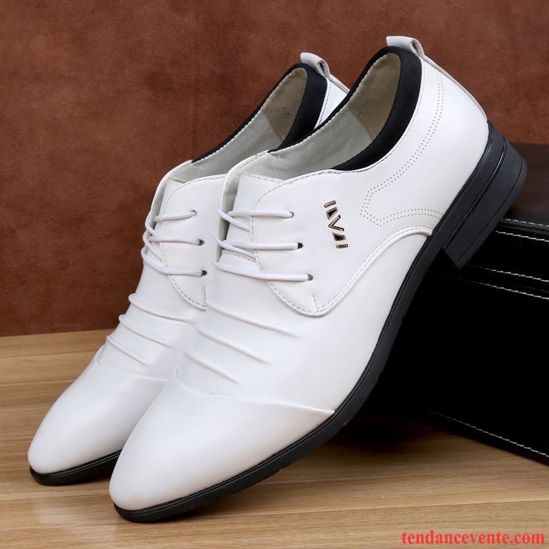 Derbies En Cuir Pour Homme Entreprise Pointe Pointue Hiver Décontractée Homme Printemps Angleterre Tendance Jeunesse Or Pas Cher