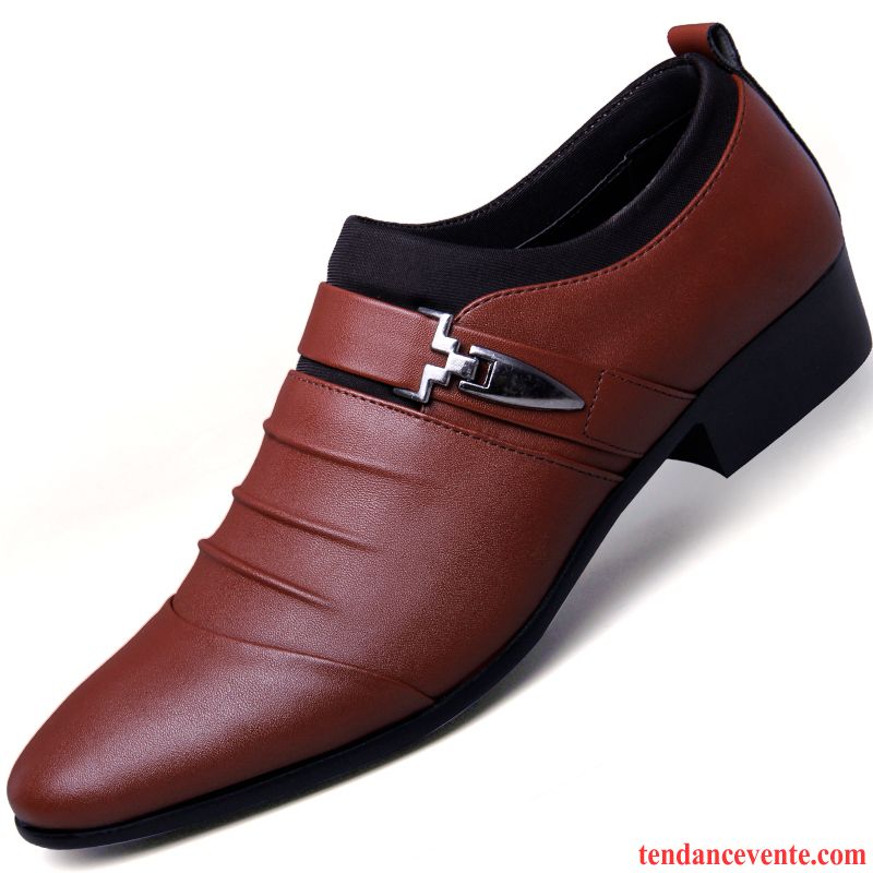 Derbies En Cuir Pour Homme Entreprise Pointe Pointue Hiver Décontractée Homme Printemps Angleterre Tendance Jeunesse Or Pas Cher