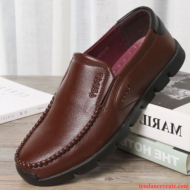 Derbies En Daim Homme Décontractée Bout Rond Or Slip-on Printemps Homme Semelle Doux L'automne Angleterre