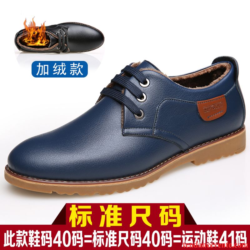 Derbies Fourrées Homme Entreprise Jeunesse Hiver Chaussures En Coton Tendance Homme Semelle Oxford Plus De Velours Décontractée