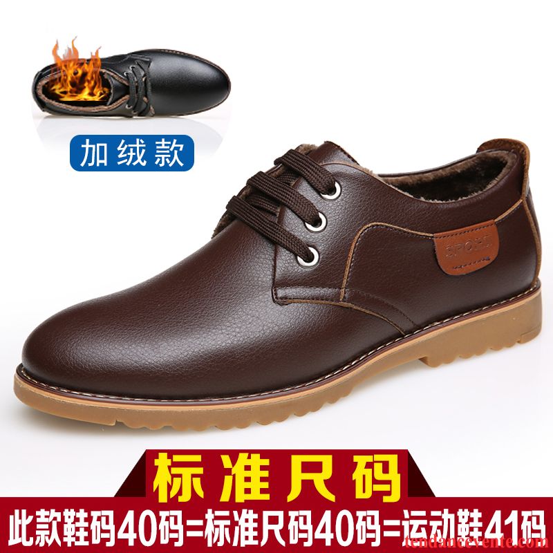 Derbies Fourrées Homme Entreprise Jeunesse Hiver Chaussures En Coton Tendance Homme Semelle Oxford Plus De Velours Décontractée