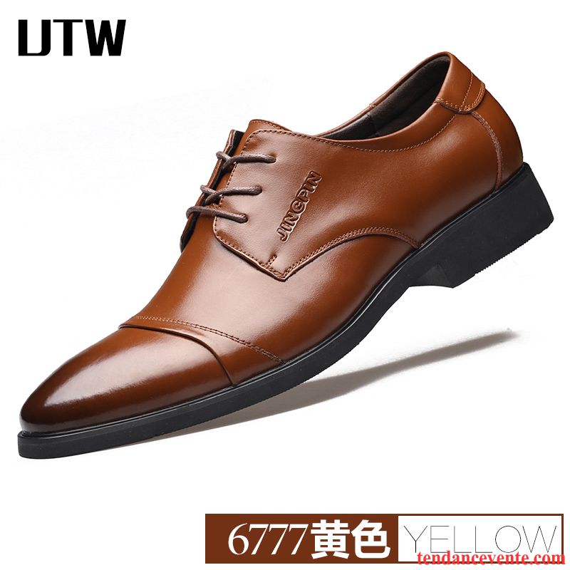 Derbies Hautes Cuir Homme Homme Pointe Pointue Laçage Angleterre Cuir Véritable Décontractée Printemps Respirant Entreprise Lavande