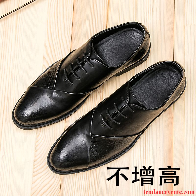 Derbies Homme Angleterre Chaussures De Mariage Entreprise Tendance Mince Pointe Pointue Noir