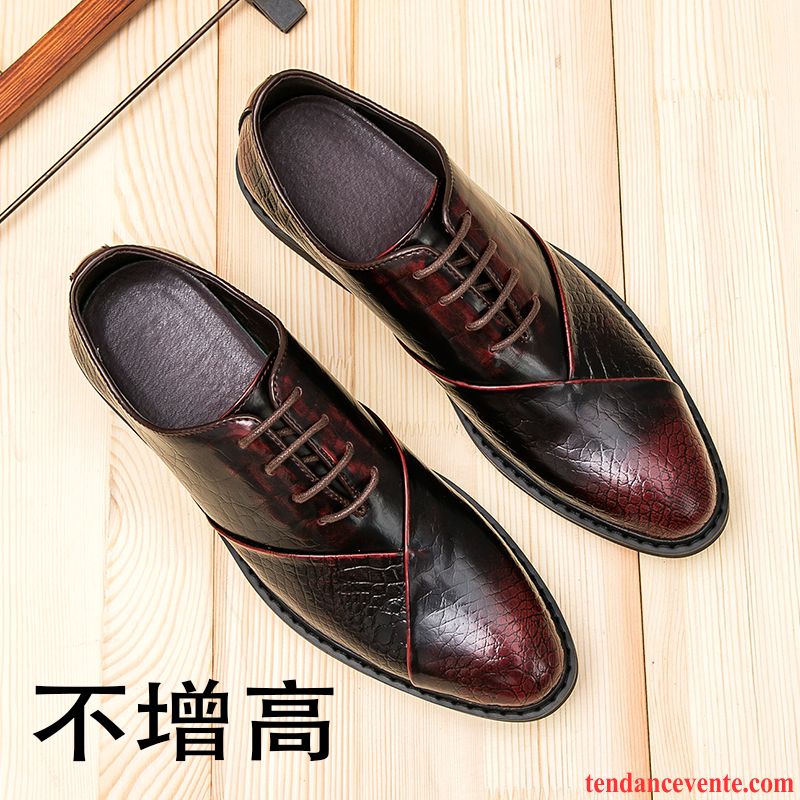 Derbies Homme Angleterre Chaussures De Mariage Entreprise Tendance Mince Pointe Pointue Noir