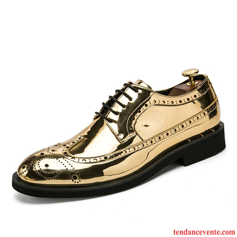 Derbies Homme Chaussures De Mariage Décontractée Fleur Entreprise Angleterre Taillissime Or