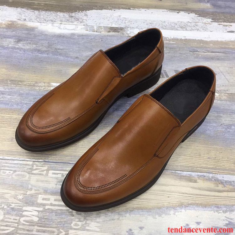 Derbies Homme Confortable Cuir Entreprise Cuir Véritable Décontractée Mode Brun