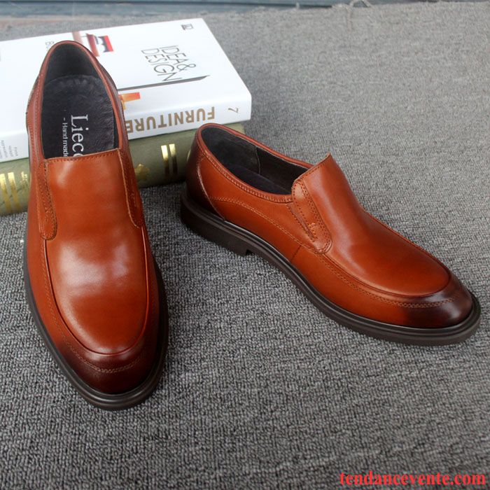 Derbies Homme Décontractée Europe Cuir Véritable Chaussures De Mariage Angleterre Tendance Marron