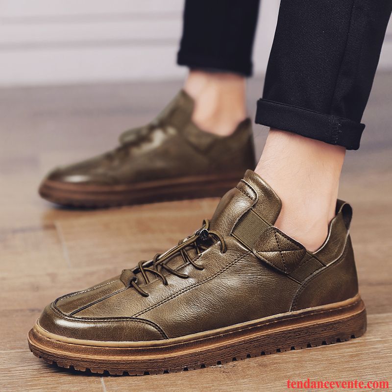 Derbies Homme Décontractée Tendance Tous Les Assortis Bottes Martin Angleterre Chaussures De Skate Noir