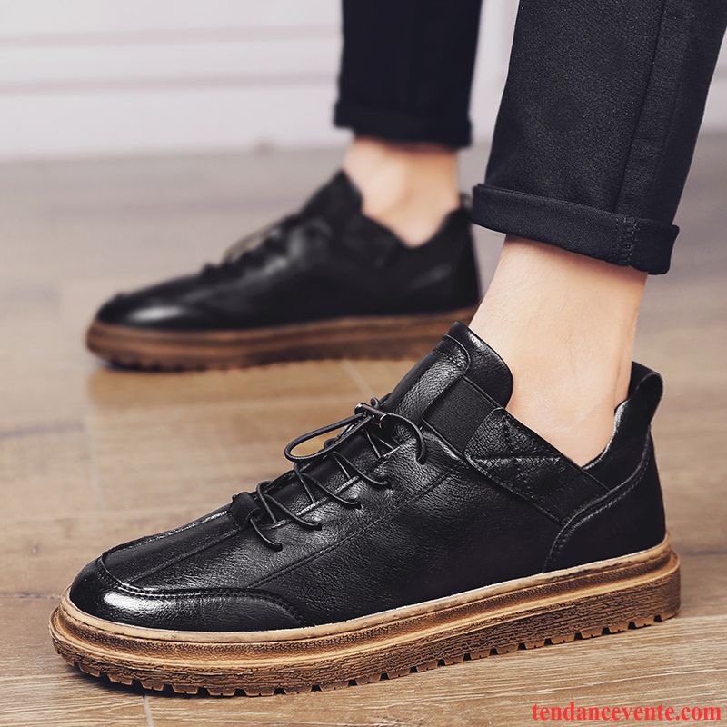 Derbies Homme Décontractée Tendance Tous Les Assortis Bottes Martin Angleterre Chaussures De Skate Noir