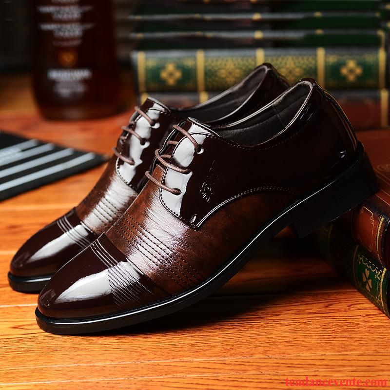 Derbies Homme En Cuir Pas Cher Hiver Entreprise Pointe Pointue Décontractée Homme Plus De Velours Chaussures En Coton Tendance Chaussures De Mariage