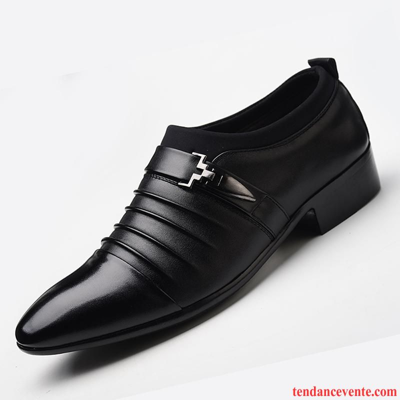 Derbies Homme En Cuir Pas Cher Hiver Entreprise Pointe Pointue Décontractée Homme Plus De Velours Chaussures En Coton Tendance Chaussures De Mariage