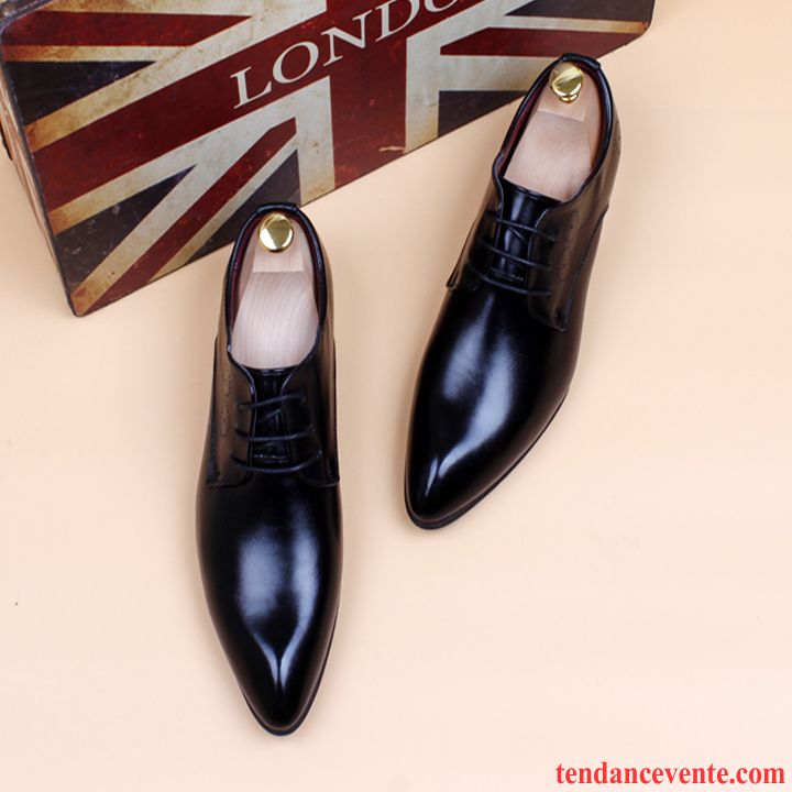 Derbies Homme Entreprise Chaussures De Mariage Pointe Pointue Cuir Verni En Cuir Tendance Bleu