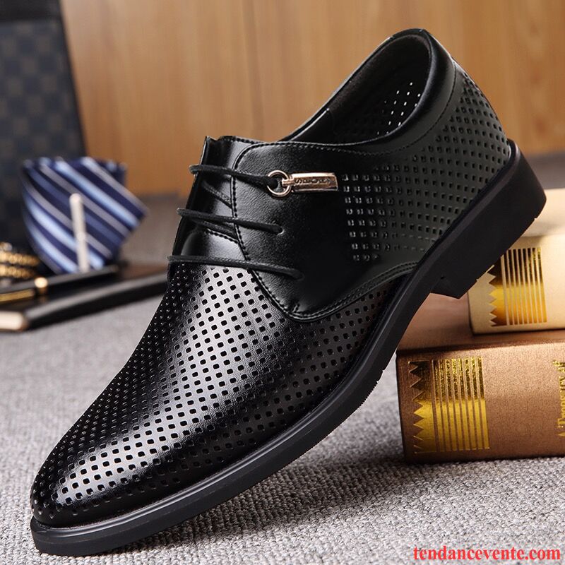 Derbies Homme Gros Augmenté Laçage Taillissime Cuir Véritable Entreprise Noir