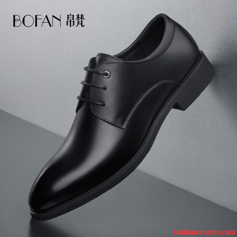 Derbies Homme Mode Été Entreprise Respirant Tendance Creux Guipure Noir