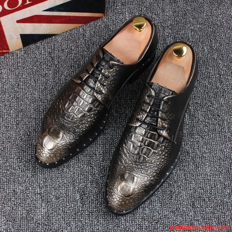 Derbies Homme Pointe Pointue Augmenté Angleterre Entreprise Printemps L'automne Rouge