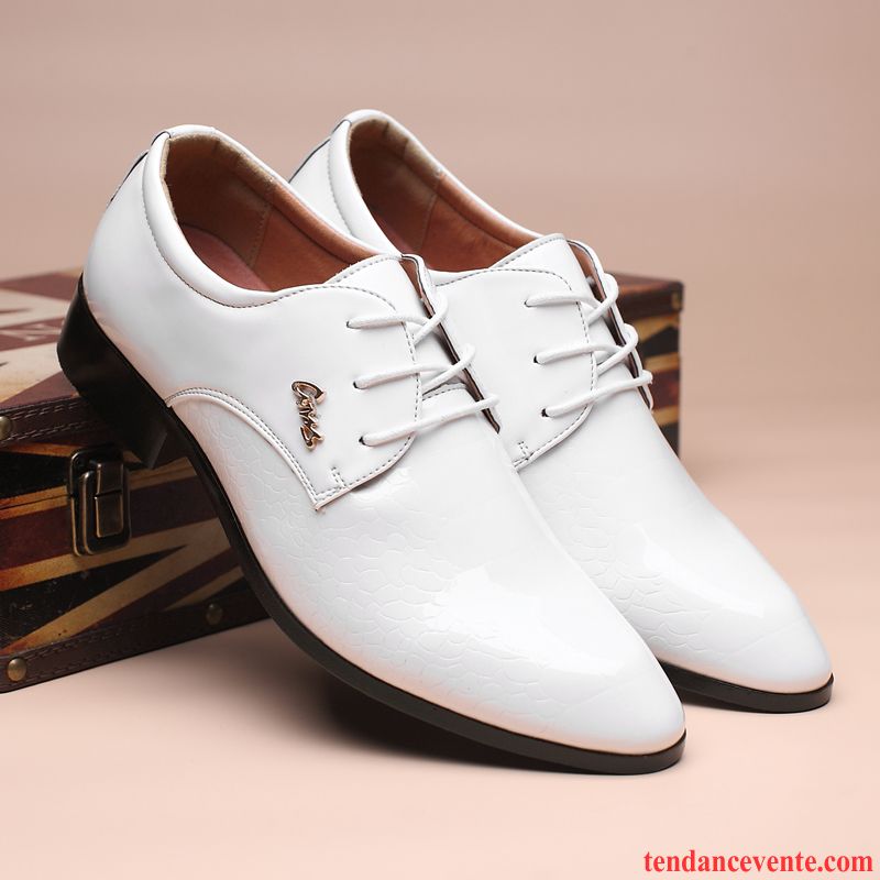 Derbies Homme Printemps Angleterre Décontractée Entreprise Jeunesse Blanc Noir