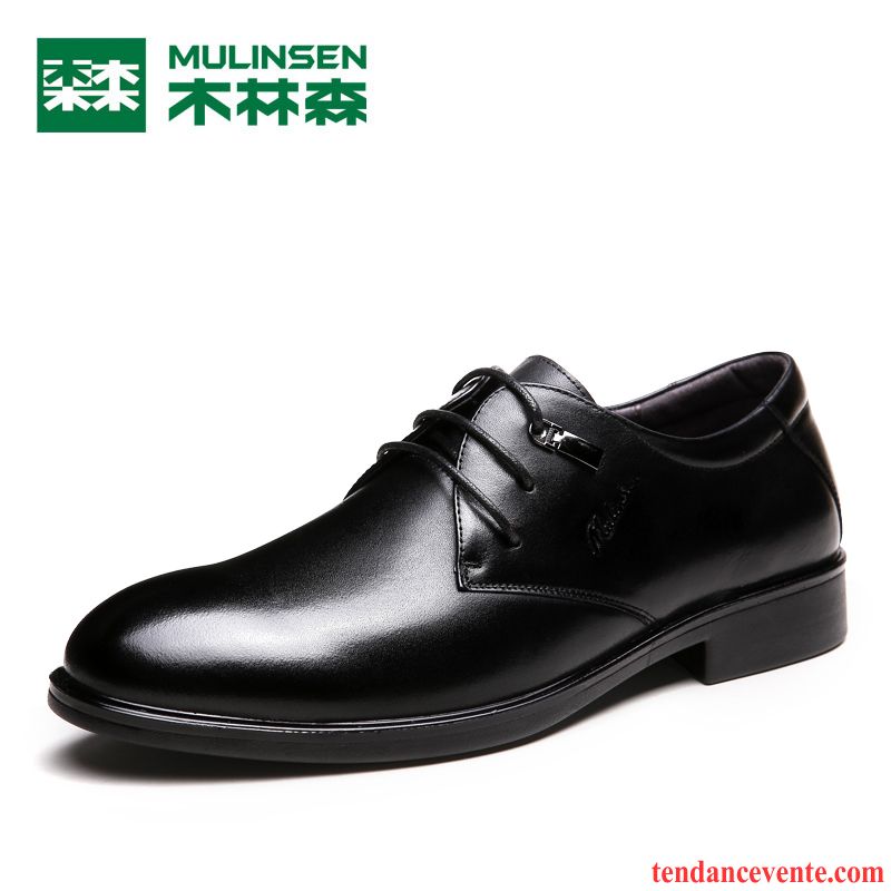 Derbies Homme Soldes Cuir Jeunesse Cuir Véritable Angleterre Respirant Hiver Chaussures De Mariage Homme Laçage L'automne Authentique Pas Cher