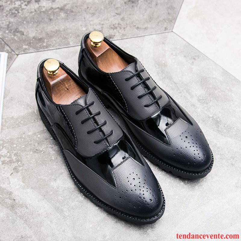 Derbies Homme Tendance Angleterre Entreprise Printemps Pointe Pointue Décontractée Gris