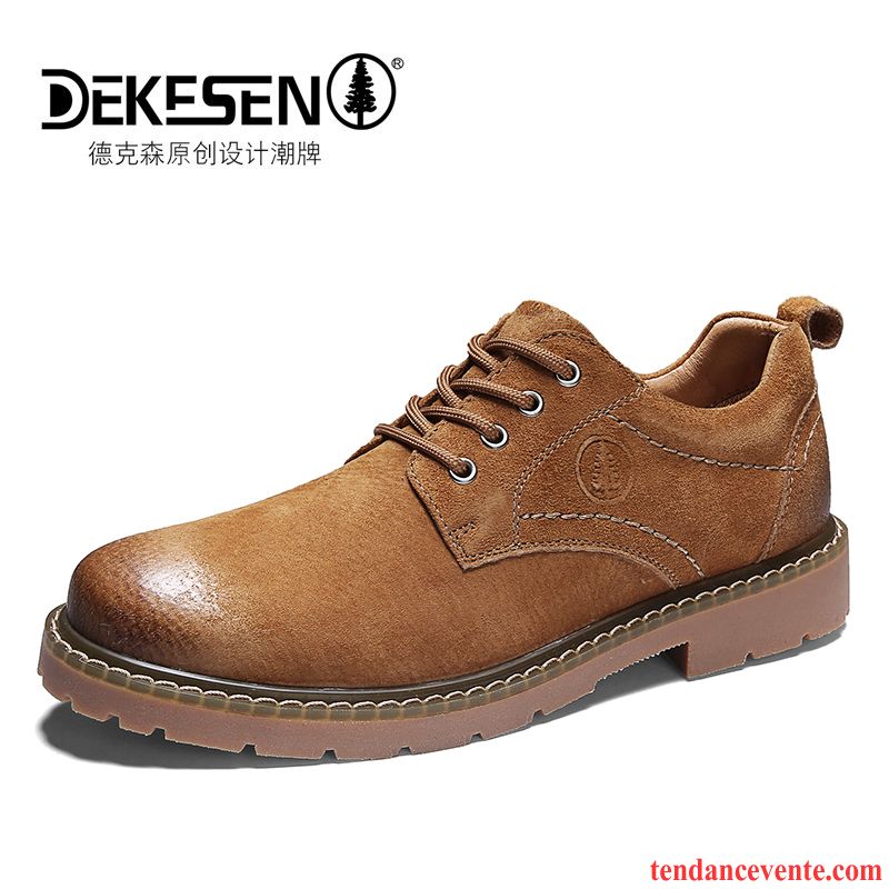 Derbies Homme Tendance Cuir Véritable Chaussures De Travail Taillissime Angleterre Gros Brun