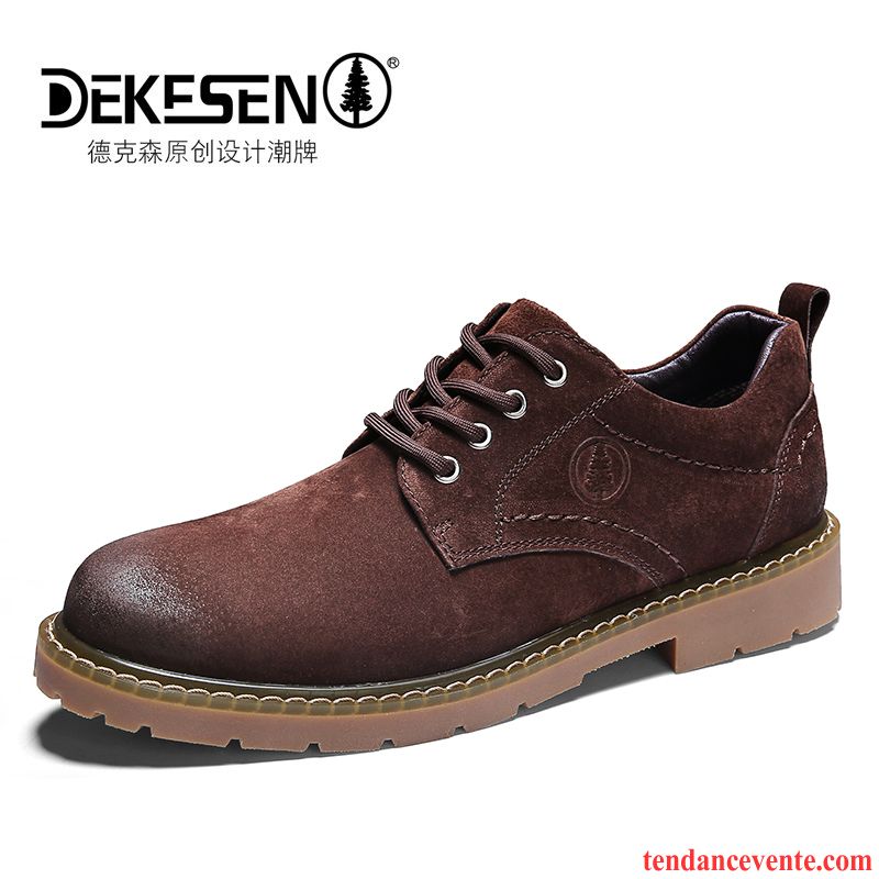 Derbies Homme Tendance Cuir Véritable Chaussures De Travail Taillissime Angleterre Gros Brun