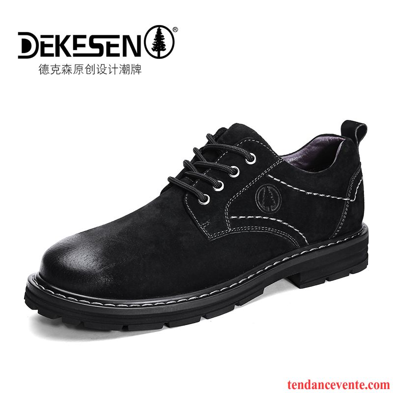 Derbies Homme Tendance Cuir Véritable Chaussures De Travail Taillissime Angleterre Gros Brun