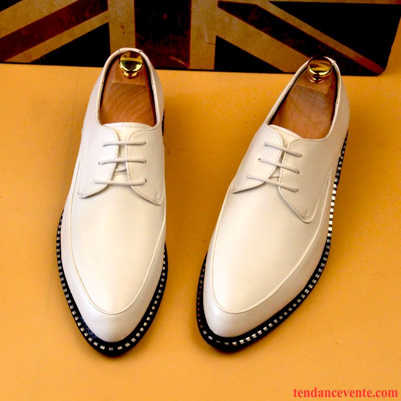 Derbies Homme Tendance Respirant Décontractée Printemps Pointe Pointue Mariée Rouge