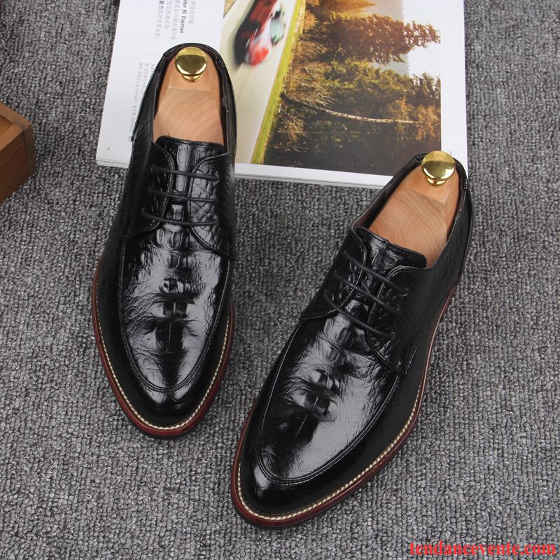 Derbies Homme Tendance Respirant Décontractée Printemps Pointe Pointue Mariée Rouge